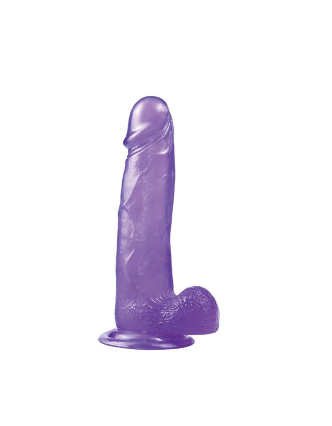 Ρεαλιστικό Dildo με Όρχεις και Βεντούζα Μωβ 20cm