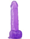 Ρεαλιστικό Dildo με Όρχεις και Βεντούζα Μωβ 20cm