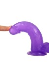 Ρεαλιστικό Dildo με Όρχεις και Βεντούζα Μωβ 20cm
