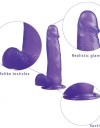Ρεαλιστικό Dildo με Όρχεις και Βεντούζα Μωβ 20cm