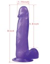 Ρεαλιστικό Dildo με Όρχεις και Βεντούζα Μωβ 20cm