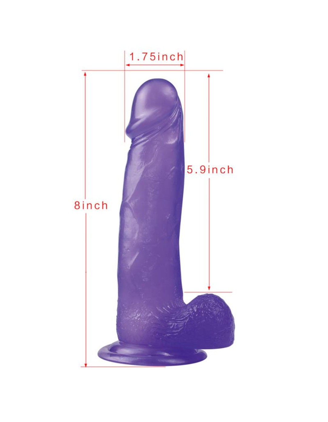 Ρεαλιστικό Dildo με Όρχεις και Βεντούζα Μωβ 20cm