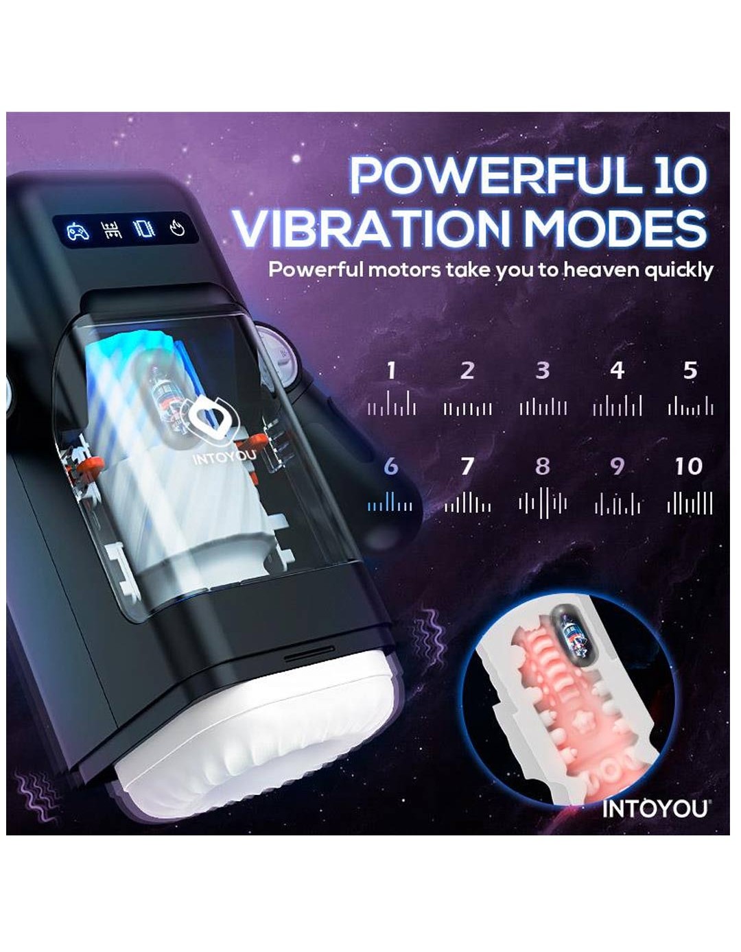 Αυνανιστήρι Elon Intelligent Masturbator with Up and Down Movement Vibration Heat and Phone Holder