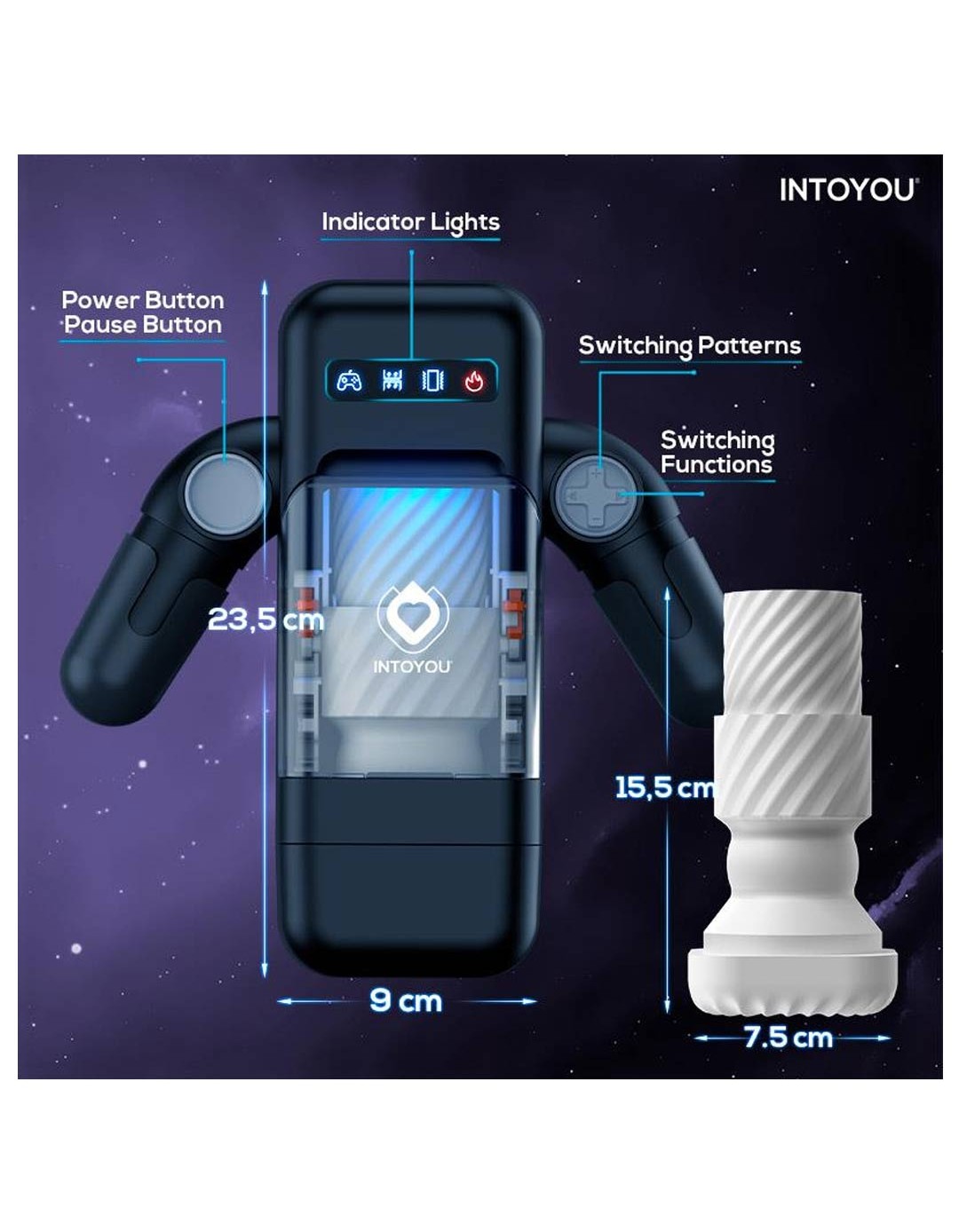 Αυνανιστήρι Elon Intelligent Masturbator with Up and Down Movement Vibration Heat and Phone Holder