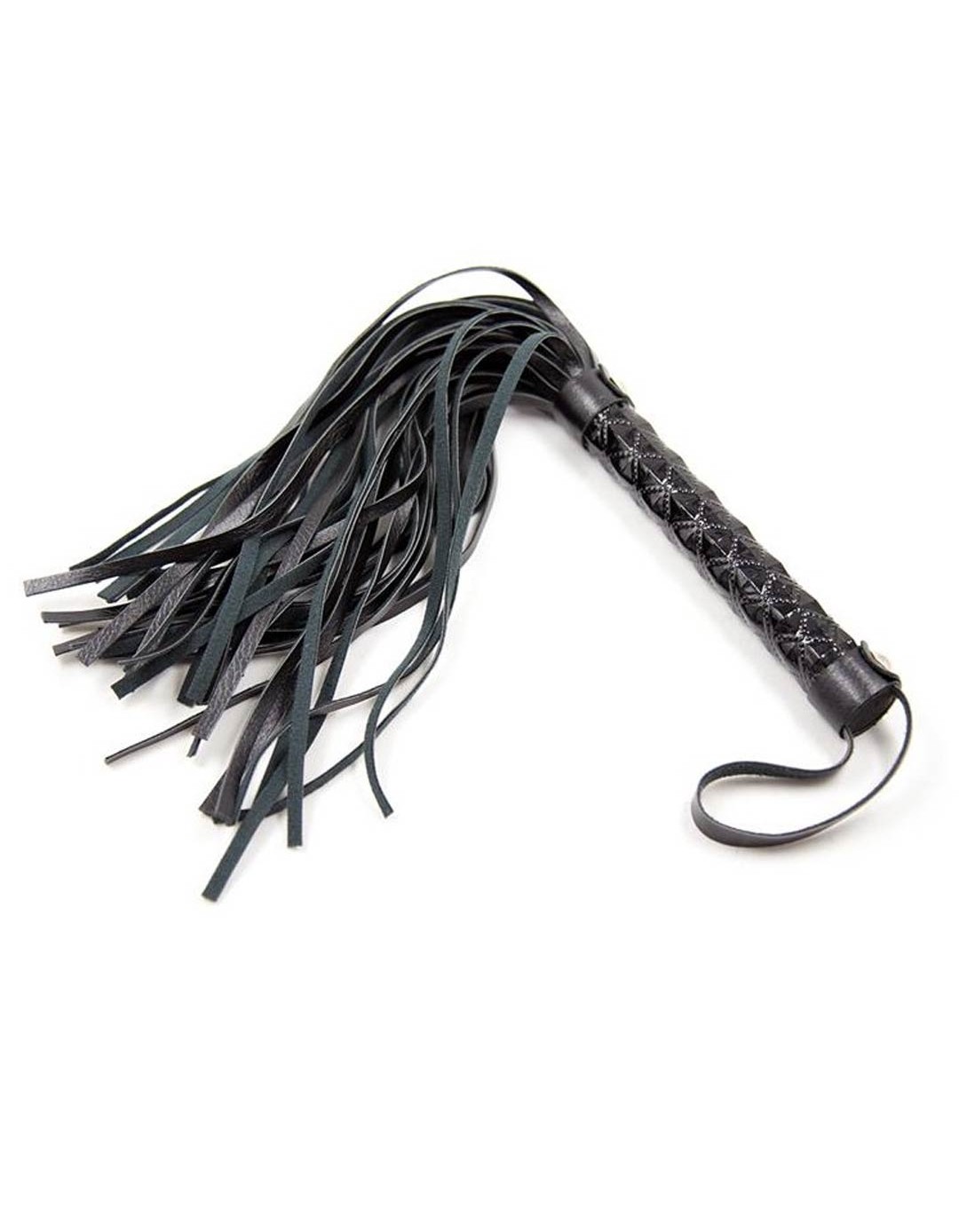 Μαστίγιο Flogger Diamond Pattern with Metal Hardware 39 cm μαύρο