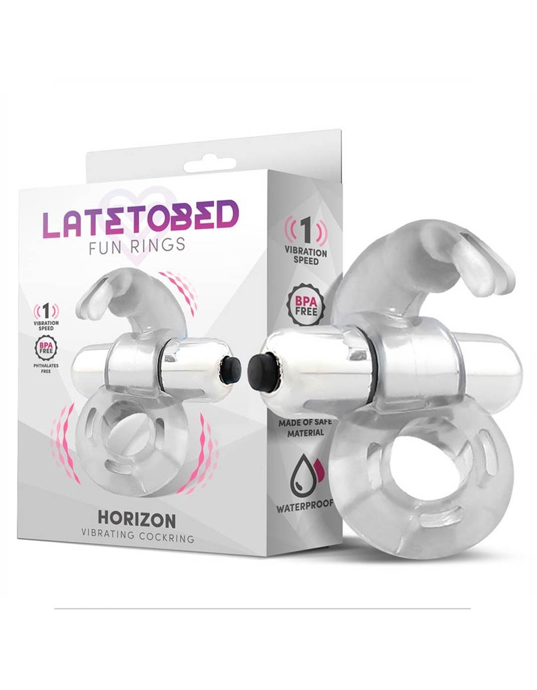 Δαχτυλίδι πέους Horizon Vibrating Penis Ring with Rabbit Clear